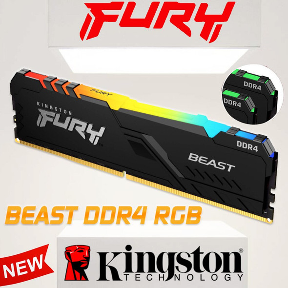 100% New Kingston FURY Beast RGB DDR4 2666MHz 3200MHz 3600MHz RAM