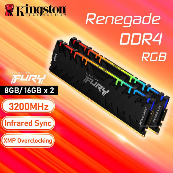 Kingston Fury Renegade Rgb Memory Ddr4 8gb 16g 3200mhz Pc Ram Memoria