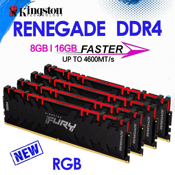 Kingston DDR4 3200 3600 MHz 8GB 16G RGB Memory FURY Renegade D4 AMD