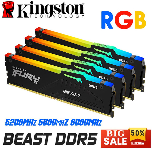 Kingston Fury Beast Ddr5 Rgb Ram Up To 6000mt/sec Kingston Ram