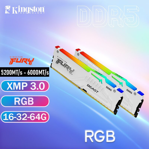 Kingston Memory DDR5 Beats Fury 16G 32G 64G Desktop RAM Gaming RGB