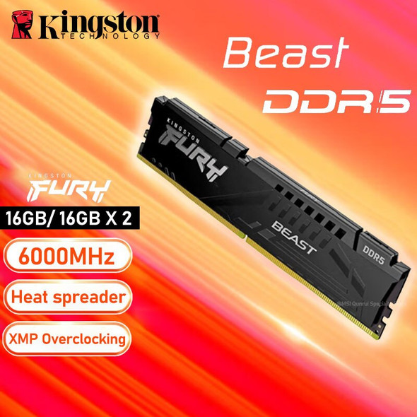 Kingston Ddr5 Fury Beast Memory 6000mhz 16g Pc Ram Memoria Ddr5 Module