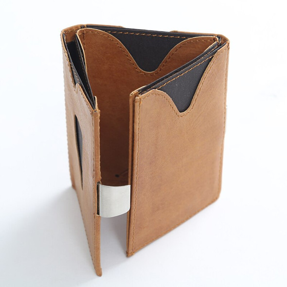 Liulihua Fashion Real Leather Trifold Crypto Wallet Men Purse With