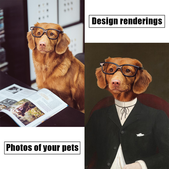 Pet Photo Custom Poster Funny Animals Canvas Painting Personalized Dog