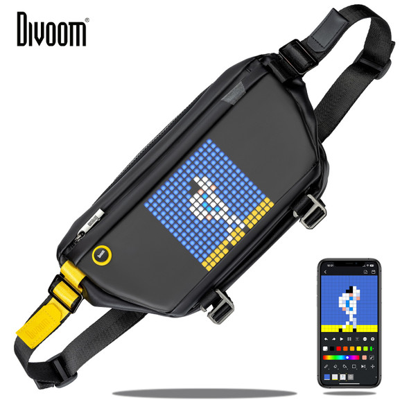 Divoom Sling Bag Customizable Pixel Art Fashion Design Outdoor Sport Waterproof for Biking Hiking Outside Activity Big Space