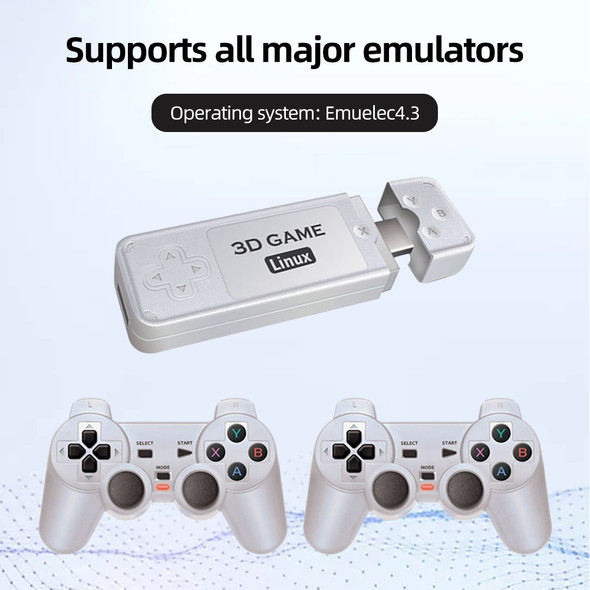 Y6 2.4G Wireless Game TV Stick Retro PS1 Family Portable Video Game Console 128G 10000+ Games Emuelec4.3 4K HD TV Game Stick