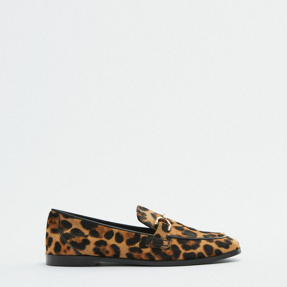 Spring New Women's Shoes Leopard Print Cow Fur Want to Casual Flat Spring New Women's Shoes Leopard Print Cow Fur Want to Casual Flat