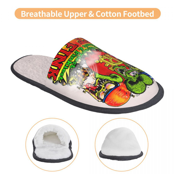 Custom Rat Fink Classic Rat Poster Soft Memory Foam House Slippers Custom Rat Fink Classic Rat Poster Soft Memory Foam House Slippers