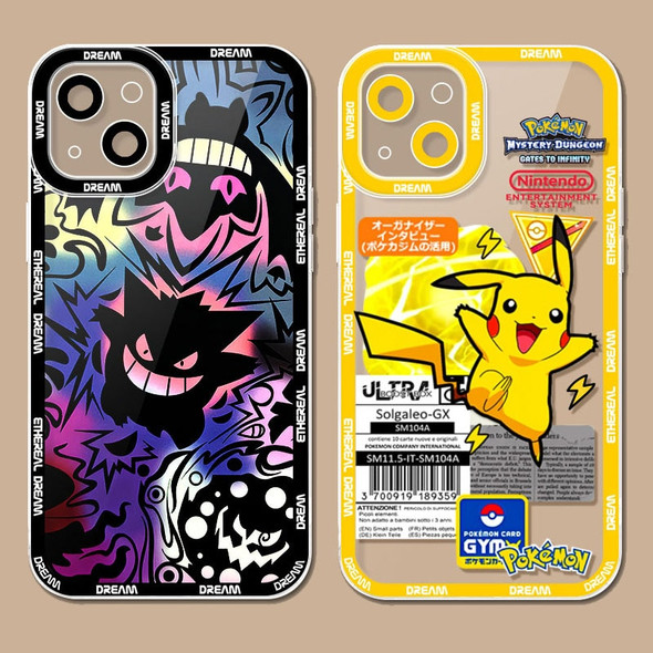 Luxury Pokemon Soft Clear Case For iPhone 14 11 Pro Max 13 12 Mini XR XS X 8 7 6 6S Plus SE 2020 Silicone Shockproof Cover Shell