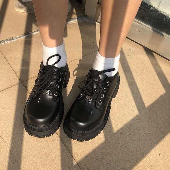 Loafers Oxford Platform Shoes | Oxford Women Black Platform | Chunky