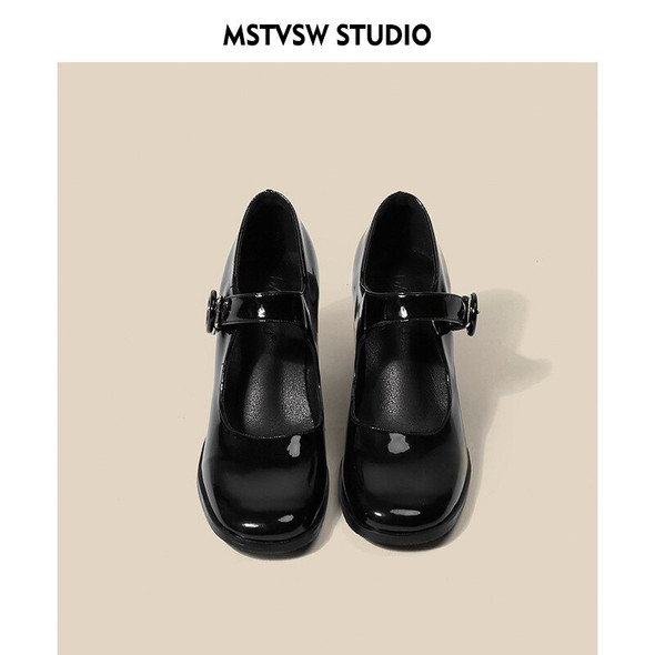 Black Mary Jane Shoes Women | Black Thick Heel Mary Jane | Shoe Mary