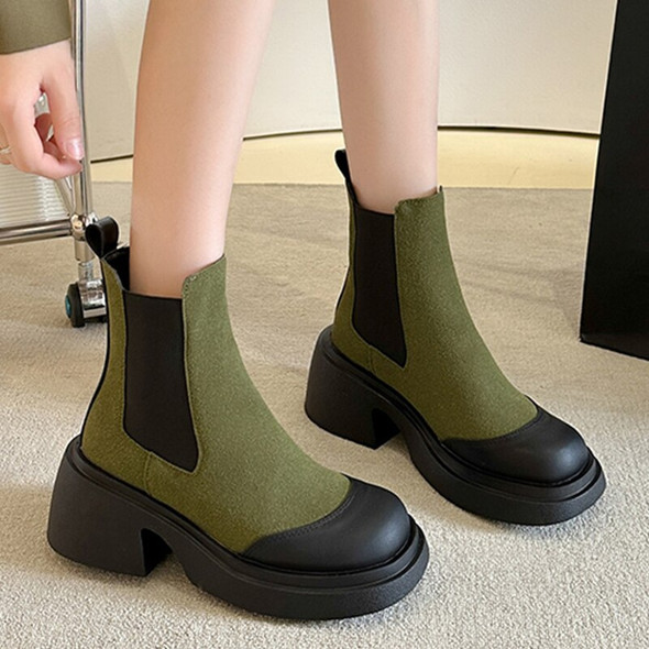 Winter New Women Mid Heels Shoes Chunky Platform Chelsea Boots 2023 Winter New Women Mid Heels Shoes Chunky Platform Chelsea Boots 2023