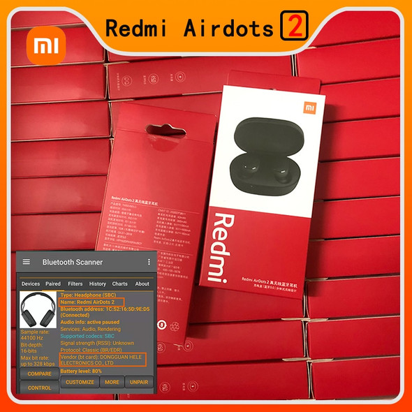 Original Xiaomi Redmi Airdots 2 TWS Bluetooth Earphone Stereo bass 5.0 headphones With Mic Handsfree Earbuds 5/10/20 pieces Original Xiaomi Redmi Airdots 2 TWS Bluetooth Earphone Stereo bass 5.0 headphones With Mic Handsfree Earbuds 5/10/20 pieces