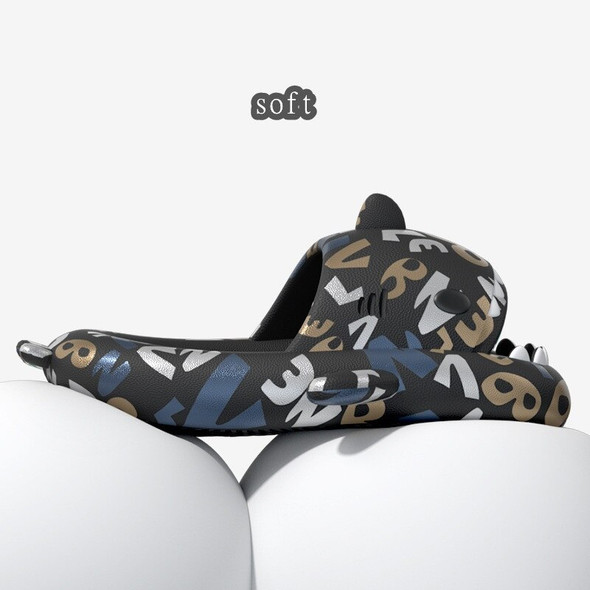 Letters Shark Slippers Women Thick Bottom Slides Summer Men EVA 4CM Letters Shark Slippers Women Thick Bottom Slides Summer Men EVA 4CM