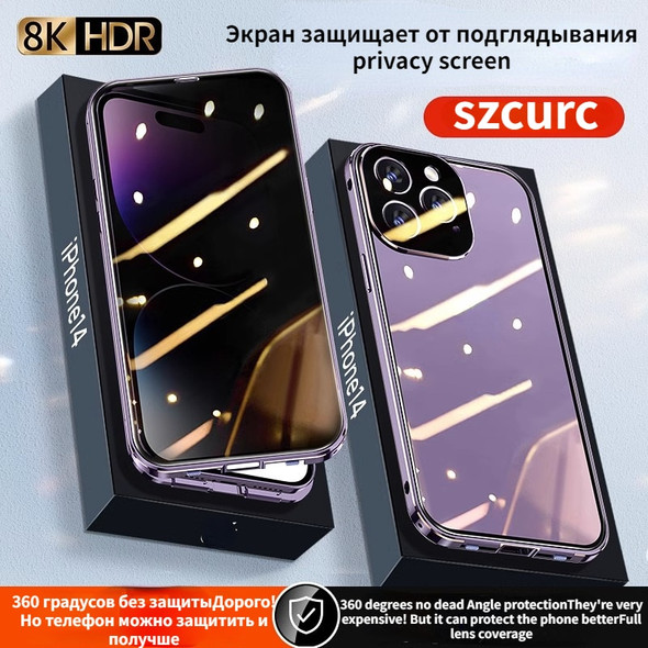 NEW 360° Protection revent the peep For iPhone 14 Pro max phone Case. Magnetic Adsorption Glass iPhon 12 11 13 Mini cover bag NEW 360° Protection revent the peep For iPhone 14 Pro max phone Case. Magnetic Adsorption Glass iPhon 12 11 13 Mini cover bag