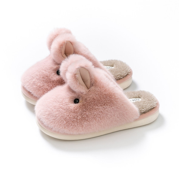 Winter Cartoon Rabbit Cotton Slippers Women Home Comfortable Non Slip