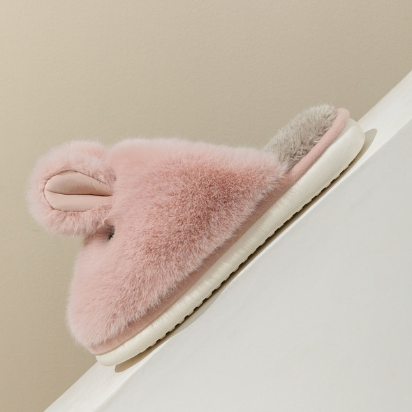 Winter Cartoon Rabbit Cotton Slippers Women Home Comfortable Non Slip