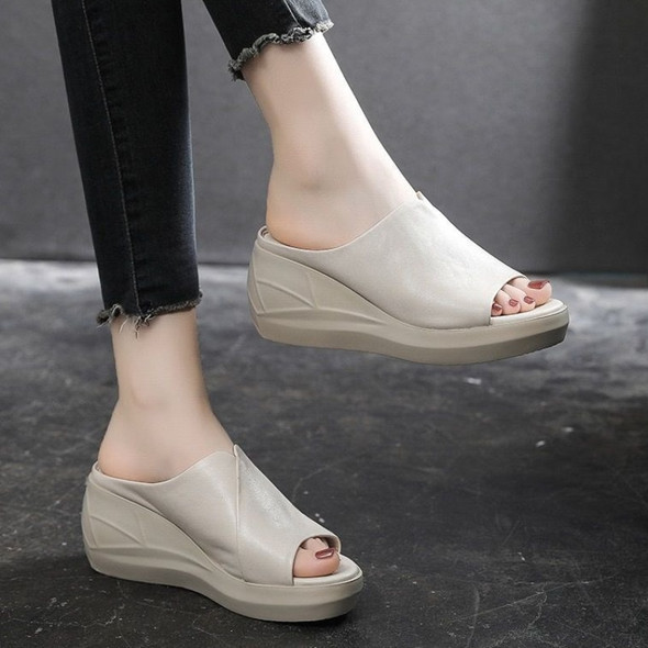 Retro Fish Mouth Cool Slippers 2023 New Women's Summer Outdoor Thick Retro Fish Mouth Cool Slippers 2023 New Women's Summer Outdoor Thick