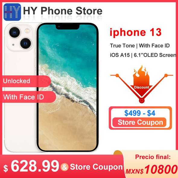 Apple iPhone 13 128GB/256GB ROM Unlocked 5G Smartphone A15 Bionic Chip Face ID 6.1" 2532 x 1170 OLED Screen 12MP Camera