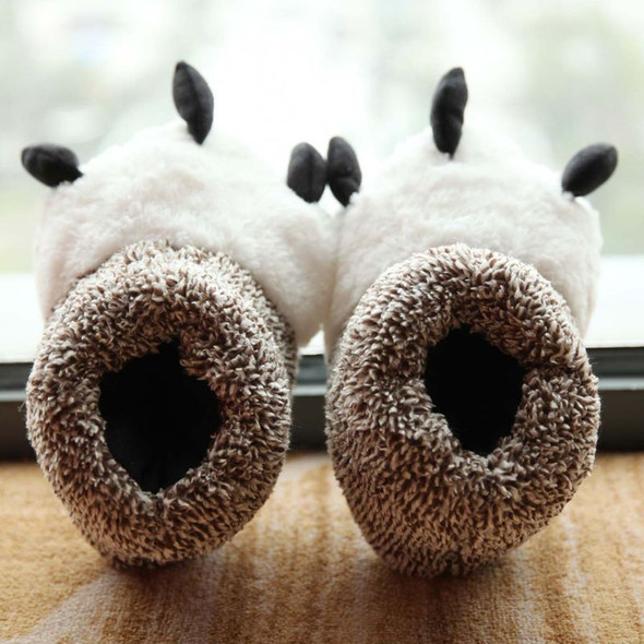 Cartoon slippers plush Warm Fluffy slippers cute bear paw couple Cartoon slippers plush Warm Fluffy slippers cute bear paw couple