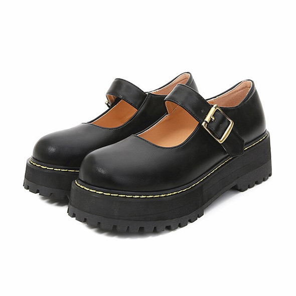 College Style Mary Janes Single Shoes Thick Soled Flat Platform Shoe