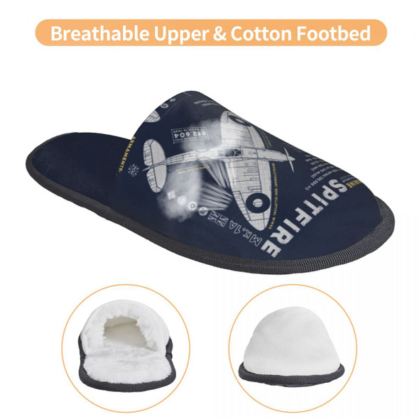 Supermarine Spitfire House Slippers Women Comfy Memory Foam Fighter Supermarine Spitfire House Slippers Women Comfy Memory Foam Fighter