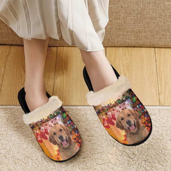 Christmas Dog Cotton Slippers Cute Pet Animal Warm Anti slip Round Toe Christmas Dog Cotton Slippers Cute Pet Animal Warm Anti slip Round Toe