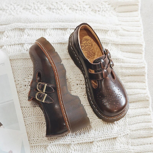 2023 Mzdl Retro Brogue Women's Shoes Thick Bottom Japanese Mary Jane 2023 Mzdl Retro Brogue Women's Shoes Thick Bottom Japanese Mary Jane