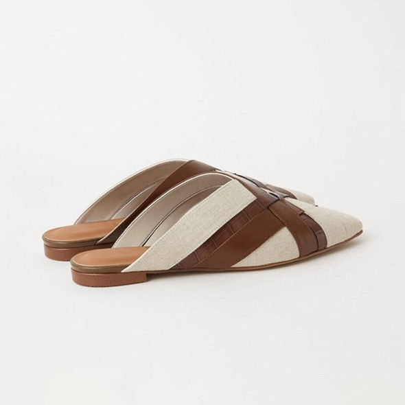 Genuine leather sheepskin wrapped half slippers for women with summer Genuine leather sheepskin wrapped half slippers for women with summer