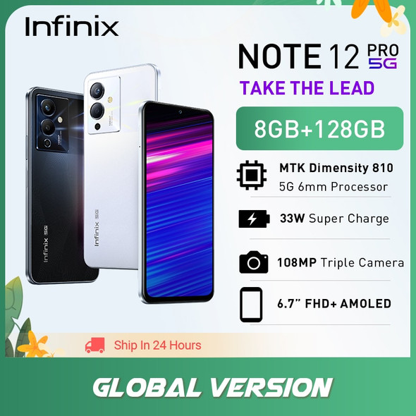 infinix NOTE 12 PRO 5G Smartphone 8GB 128GB 6nm Dimensity 810 Ultra Processor 6.7" FHD+ AMOLED 108MP Camera Mobile Phone
