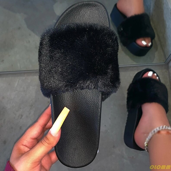 Hot 2020 Women's Summer Plush Slippers  Low Heel Sandals Outdoor Beach Hot 2020 Women's Summer Plush Slippers  Low Heel Sandals Outdoor Beach