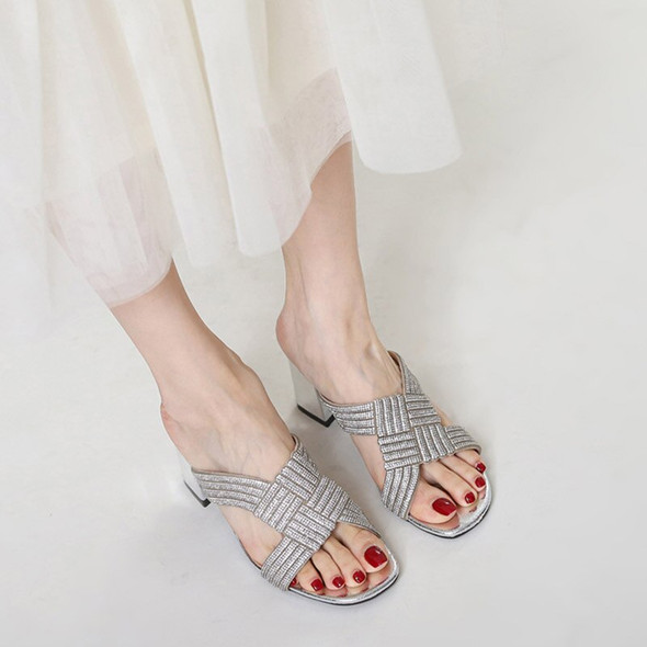 Roman Sandals Slippers High Heels Hollowed Out Leather Footwear Thick