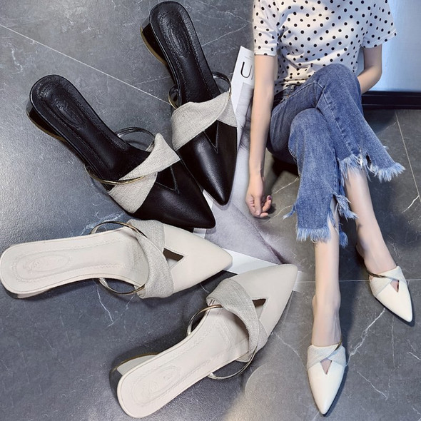 New Fashion Muller Shoes Lady Slippers Pointed Toe Cover Head Hollow New Fashion Muller Shoes Lady Slippers Pointed Toe Cover Head Hollow