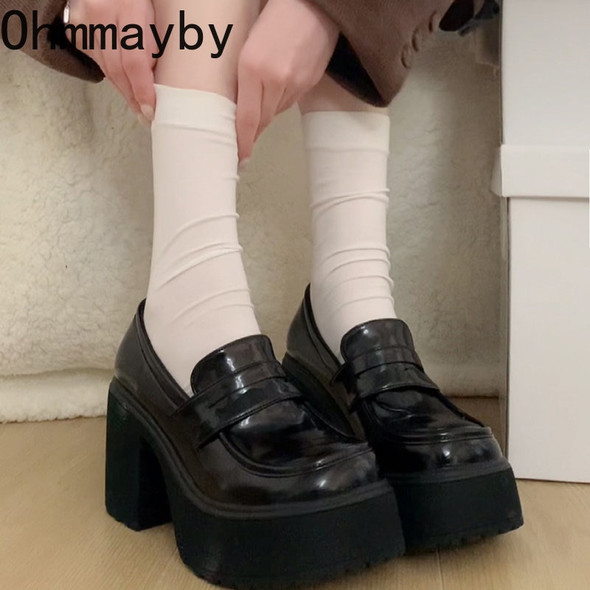 Chunky Heel Platform Mary Jane Shoes | Mary Jane Platform Shoes Women