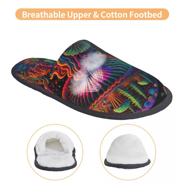 Magic Mushroom Forest Guest Slippers for Bedroom Women Custom Print