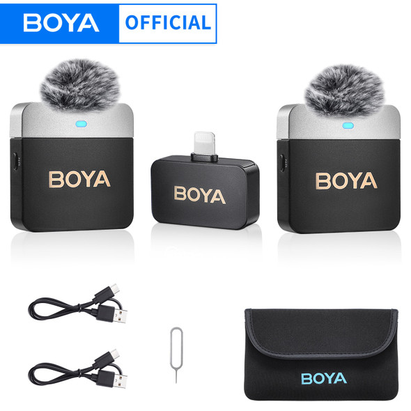 BOYA BY-M1V Wireless Lavalier Lapel Condenser Microphone for iPhone Android Smartphone Camera PC  Gaming YouTube Broadcast Vlog