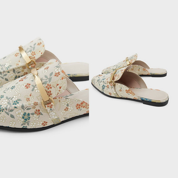 Embroidery Flowers Shoes Mules | Flower Embroider Slipper Mules - Embroidery Flowers Shoes Mules | Flower Embroider Slipper Mules -