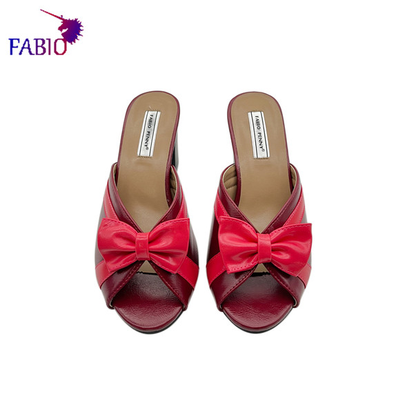 European and American women's fashion elegant bow comfortable open toe