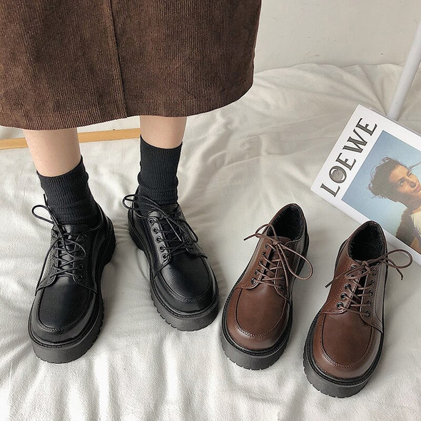 Spring Autumn Women Oxford Shoes Flat On Platform Casual Shoes Black Spring Autumn Women Oxford Shoes Flat On Platform Casual Shoes Black