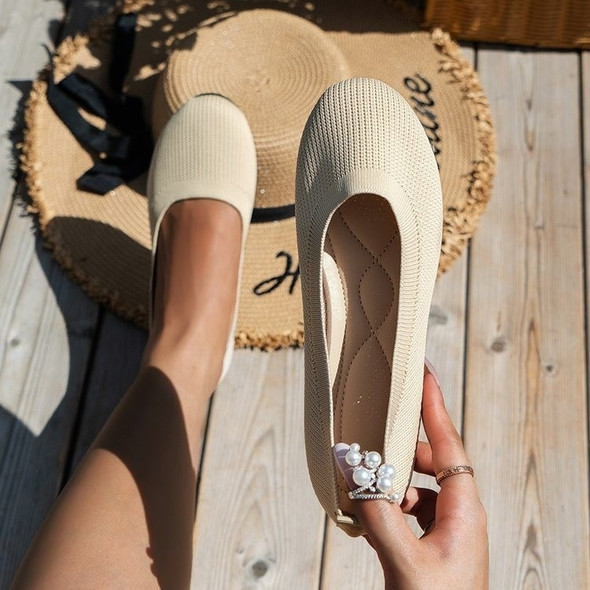 Spring Autumn Casual Shoes For Women Slip on Pump Knit Single Flat Spring Autumn Casual Shoes For Women Slip on Pump Knit Single Flat