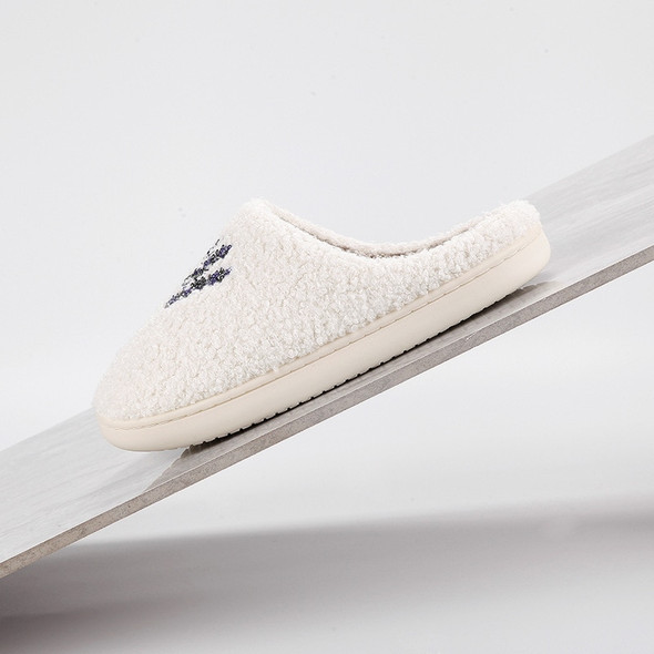 Lavender Cotton Slippers, Winter Female Cotton Slippers, Indoor Velvet
