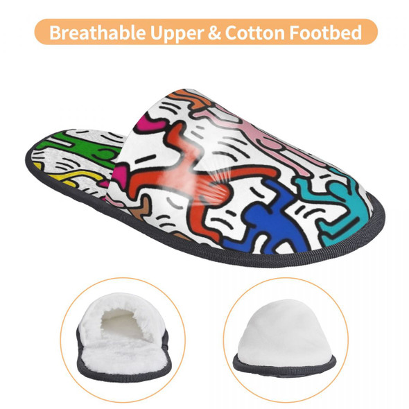 Pop Human Art Guest Slippers for Hotel Women Custom Print Pop Graffiti Pop Human Art Guest Slippers for Hotel Women Custom Print Pop Graffiti