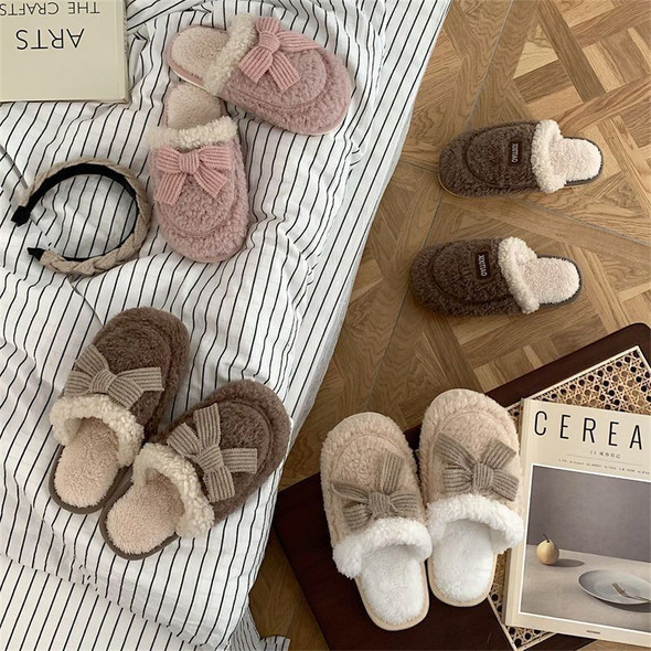 Wholesale cotton slippers for autumn and winter warm non slip indoor