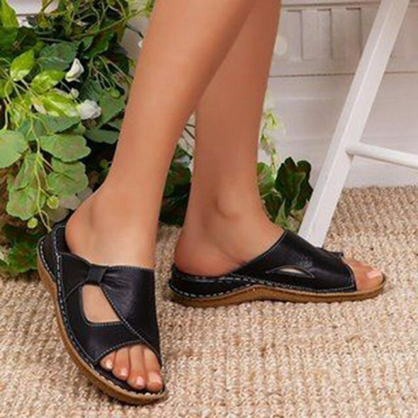 Woman Sandals New Retro Bow Flats Outdoor Beach Casual Slippers Summer