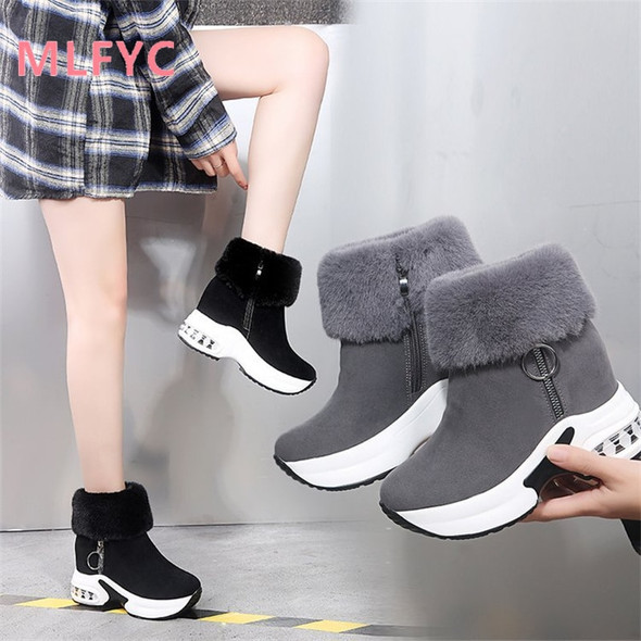 Large Snow Boots Women's Winter New Korean Edition Suede Short Sleeve