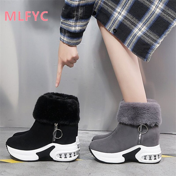 Large Snow Boots Women's Winter New Korean Edition Suede Short Sleeve