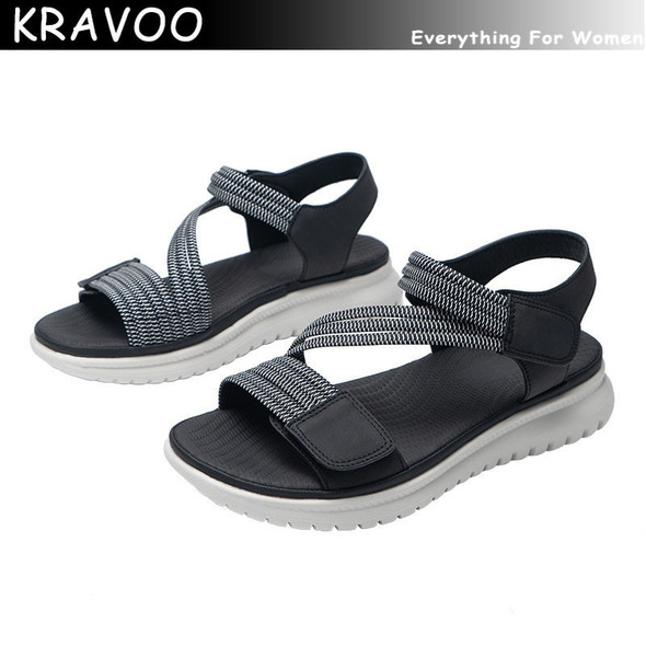 KRAVOO 2023 Summer Women Sandals Casual Ladies Slippers and Sandals