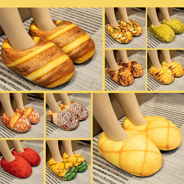 Creativity Bread Toast Cotton Slippers for Women 2023 Fur Mules Shoes