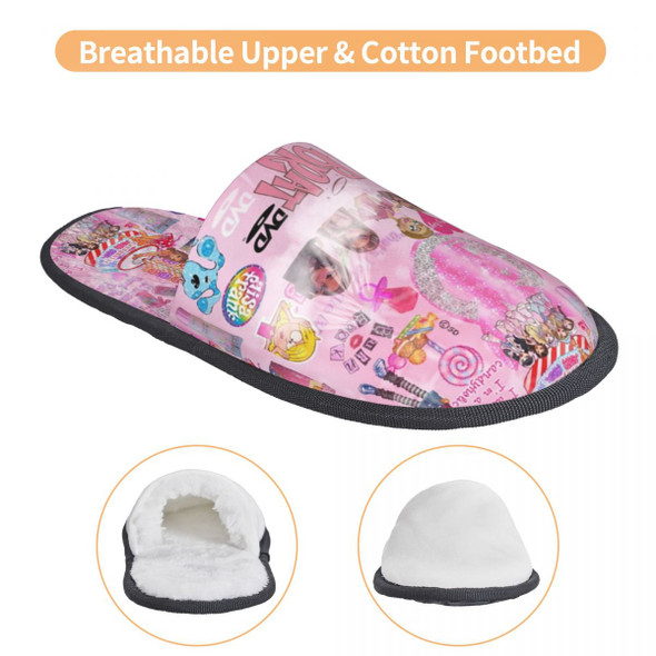 Custom Women Aesthetic Collage House Slippers Soft Warm Cartoon Manga