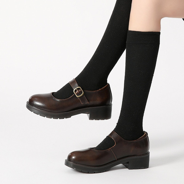 British Style Leather Shoes Women | Genuine Leather Mary Jane Shoes -